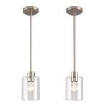 Brushed Nickel Modern Farmhouse Pendant Lights - 2 Pack