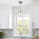 Brushed Nickel Modern Farmhouse Pendant Lights - 2 Pack