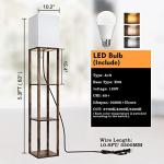 Modern Wood Floor Lamp with Shelves and Bulb