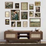 16 PCS Vintage Framed Wall Art Set