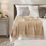 Double Diamond Woven Throw Blanket, 50x60, Stone