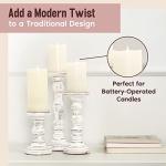 White Rustic Candle Holders - 3 Piece Set