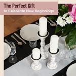 White Rustic Candle Holders - 3 Piece Set