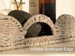 Wicker Scalloped Tray for Stylish Storage