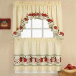 Ivory Red Delicious Apple Curtain Tier Set