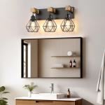 Rustic 3-Light Wood Vanity Light Fixture