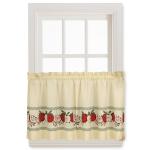 Ivory Red Delicious Apple Curtain Tier Set