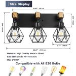 Rustic 3-Light Wood Vanity Light Fixture