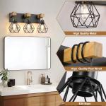 Rustic 3-Light Wood Vanity Light Fixture