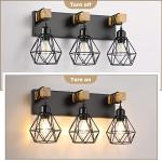 Rustic 3-Light Wood Vanity Light Fixture
