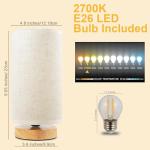 Minimalist Wood Base Bedside Table Lamp