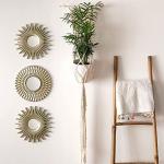 Set of 3 Round Gold Wall Mirrors