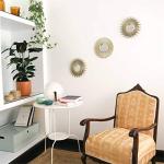 Set of 3 Round Gold Wall Mirrors