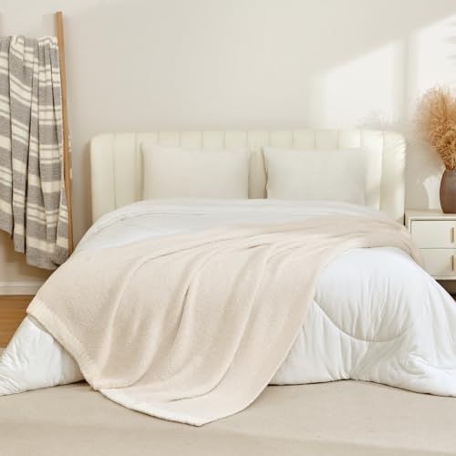 Reversible Plush Snuggle Sac Blanket in Beige