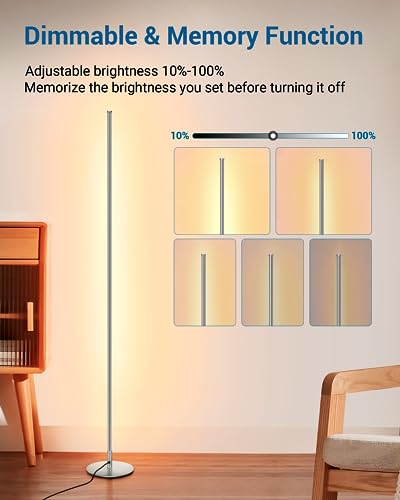 Dewenwils Minimalist LED Corner Floor Lamp