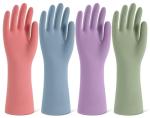 4 Pack of Colorful Reusable Rubber Cleaning Gloves
