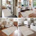 Vintage Washable Runner Rug for Hallways and Kitchens