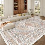 Vintage Washable Area Rug for Living Room