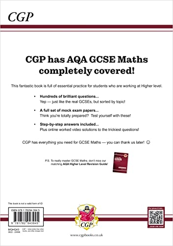 GCSE Maths AQA Exam Practice Workbook: Higher - for the Grade 9-1 Course (includes Answers) (CGP GCSE Maths 9-1 Revision) by Coordination Group Publications Ltd (Cgp)