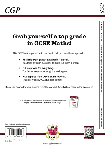 New GCSE Maths AQA Grade 8-9 Targeted Exam Practice Workbook (includes Answers) (CGP GCSE Maths 9-1 Revision) by Coordination Group Publications Ltd (Cgp)