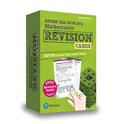 Revise AQA GCSE (9-1) Mathematics Foundation Revision Cards: includes FREE online Revision Guide (REVISE AQA GCSE Maths 2015) from Pearson Education