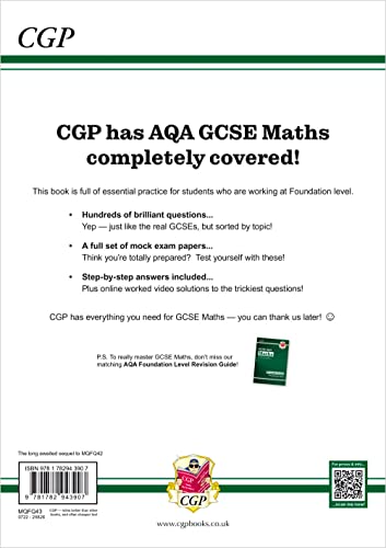 GCSE Maths AQA Exam Practice Workbook: Foundation - for the Grade 9-1 Course (includes Answers) (CGP GCSE Maths 9-1 Revision) by Coordination Group Publications Ltd (CGP)