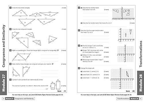 GCSE 9-1 Maths Higher Exam Practice Workbook, with Practice Test Paper (Letts GCSE 9-1 Revision Success) by Letts