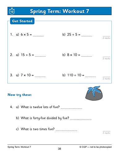New KS1 Maths: Times Tables 10-Minute Weekly Workouts - Year 2 (CGP KS1 Maths) from Coordination Group Publications Ltd (CGP)