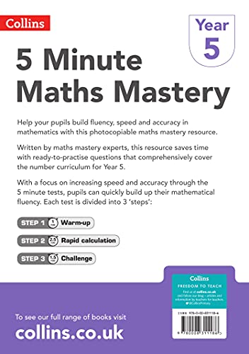 Collins KS2 Revision and Practice ? 5 Minute Maths Mastery Book 5 by Collins