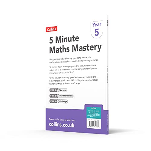 Collins KS2 Revision and Practice ? 5 Minute Maths Mastery Book 5 by Collins