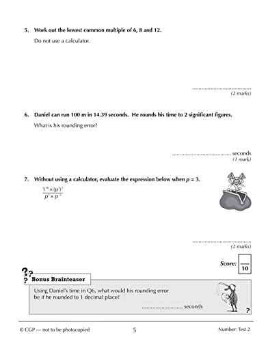 Mathematics for KS3: 10-Minute Tests - Book 3 (including Answers) (CGP KS3 Maths) by Coordination Group Publications Ltd (CGP)