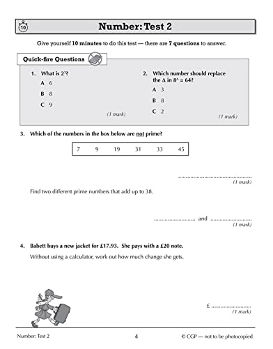 Mathematics for KS3: 10-Minute Tests - Book 2 (including Answers) (CGP KS3 Maths) by Coordination Group Publications Ltd (CGP)