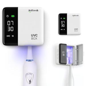 UV Toothbrush Sanitizer with LED Clock Display