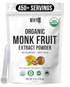 Organic Monk Fruit Extract, Zero-Calorie Sweetener 5 oz