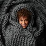 Hand-Knit Cotton Weighted Blanket - Asteroid Grey
