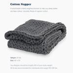 Hand-Knit Cotton Weighted Blanket - Asteroid Grey