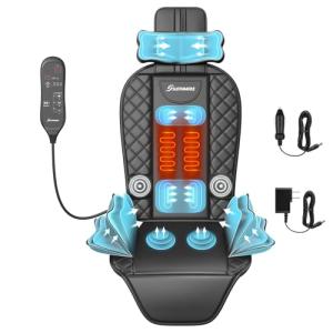 Heated Back Massager Pad with Vibration & Traction