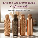 Pure Copper Water Bottle - 34 Oz, Leak-Proof