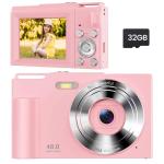 Pink Digital Camera for Kids Ages 8-13