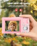Pink Digital Camera for Kids Ages 8-13