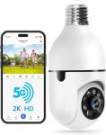 WESECUU WiFi Light Bulb Security Camera 2K