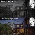 WESECUU WiFi Light Bulb Security Camera 2K