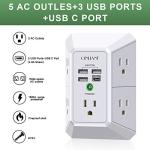 5-Outlet Surge Protector with 4 USB Ports