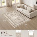 Large Washable Area Rug - Soft Beige Carpet