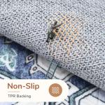 Navy Blue & Gold Soft Non-Slip Area Rug 5x7