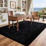 Soft Black Area Rug for Pets and Kids