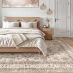 Large Washable Area Rug - Soft Beige Carpet