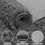 Soft Grey Shag Area Rug for Kids' Rooms