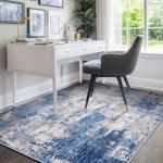 Soft Non-Slip Washable Area Rug 5'x7' - Blue Grey
