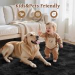 Soft Black Area Rug for Pets and Kids